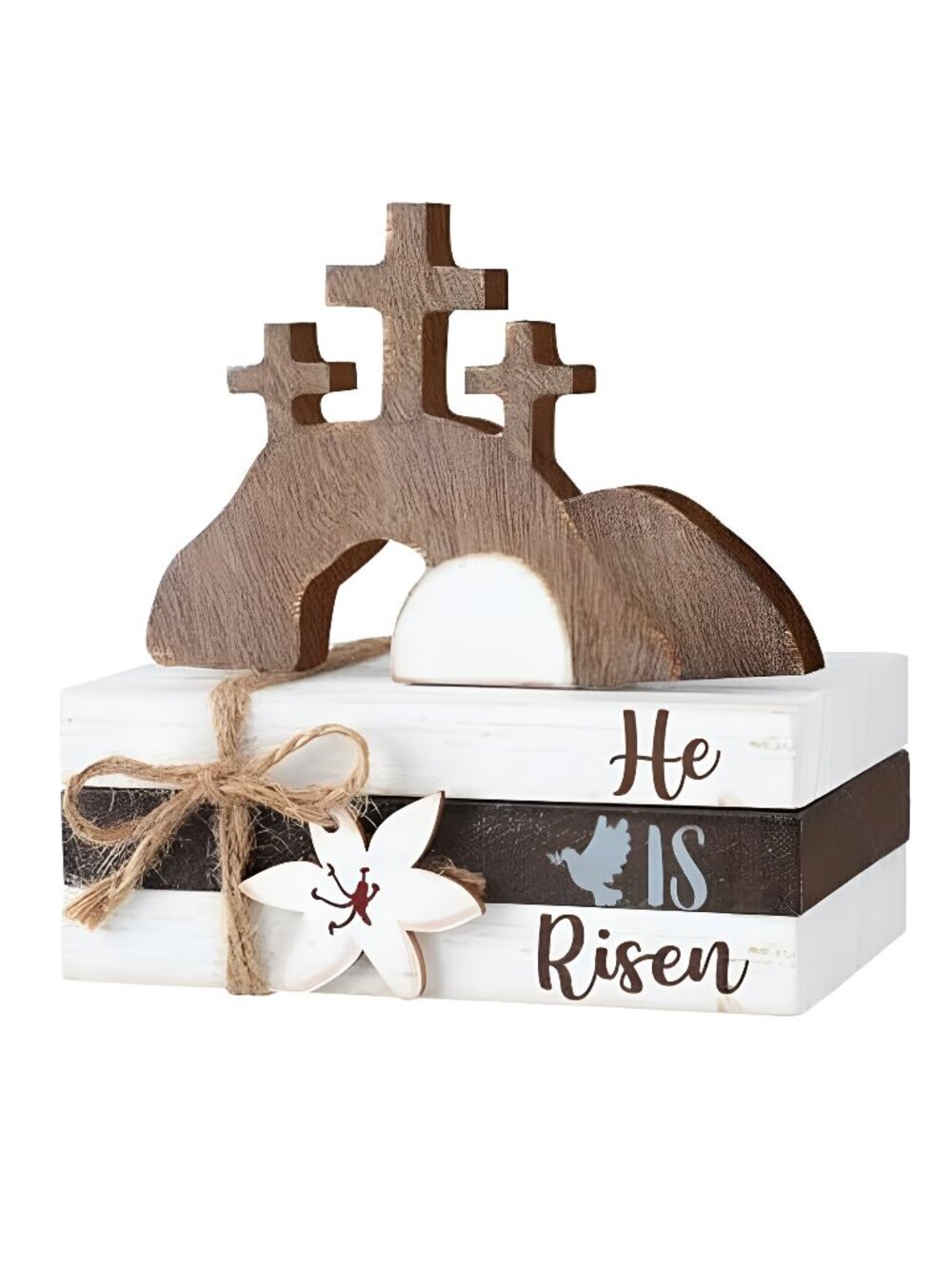 4 Pcs Easter Table Decor He is Risen Wooden Sign Happy Easter